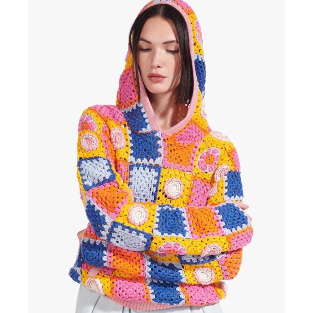 Staud Rainbow Crocheted Sweater